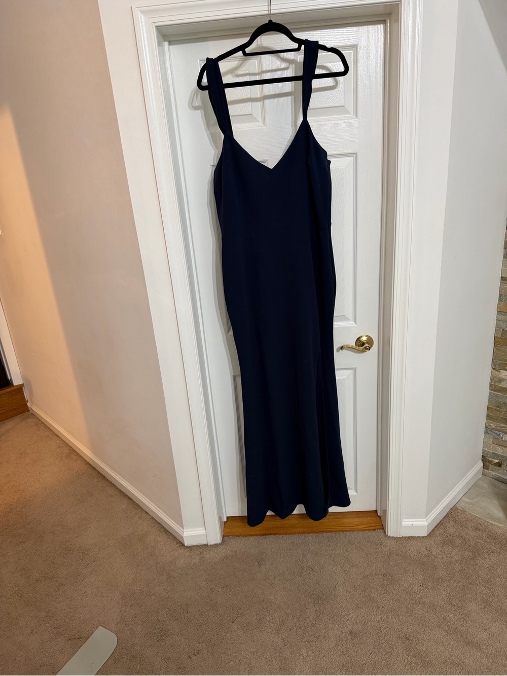Wayf Navy V-Neck Slip Gown